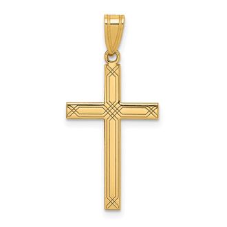 Diamond2Deal 14k Yellow Gold Cross Pendant