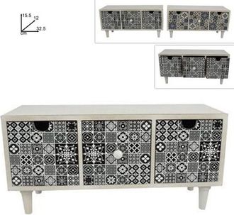 Trade Shop Trade Shop - Porta Oggetti Cassettiera Con 3 Cassetti In Legno Country Chic Arredamento