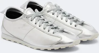 Jacquemus Zapatillas Tennis de piel metalizada