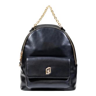 Liu Jo Backpacks, female, Black, Size: ONE SIZE Elegant Backpack with Gold-tone Details