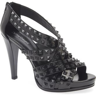 Jeffrey Campbell Ronny Studded Cage Sandal in Black Patent Combo at Nordstrom Rack, Size 7