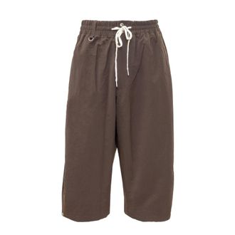 Yohji Yamamoto Long Shorts, male, Brown, Size: XS Rip Short