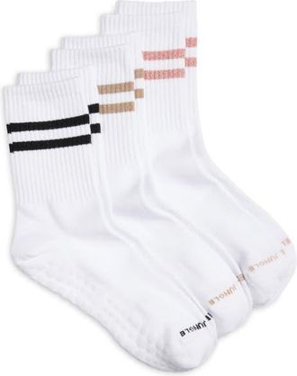 High Heel Jungle 3-Pack Varsity Grip Crew Socks in Fresh at Nordstrom