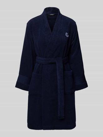 Lauren Ralph Lauren Comfort Fit Bademantel aus reiner Baumwolle Modell Core Greenwich in Dunkelblau, Gr&ouml;&szlig;e XL