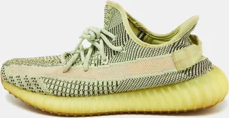 adidas Neon Green Knit Fabric Boost 350 V2 Yeezreel (Non Reflective) Sneakers Size 43 1/2