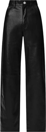 Amiri leather straight-leg trousers - women - Leather - 40 - Black