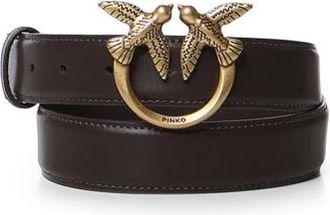 Pinko Love Berry H3 Belt - Dames - Riemen - Bruin - XS - Leer - Accessoires