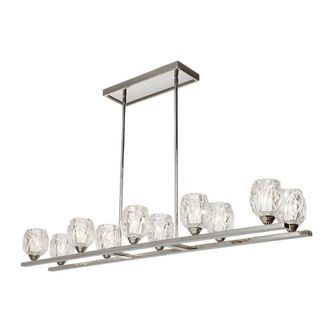 Loops 10 Bulb Chandelier LIght Highly Polished Nickel LED G9 3.5W in Metallics