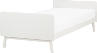 Beliani Beliani - Cama Individual Moderna Somier De L&aacute;minas De Madera De Pino Blanco 90 X 200 Cm Bonnac