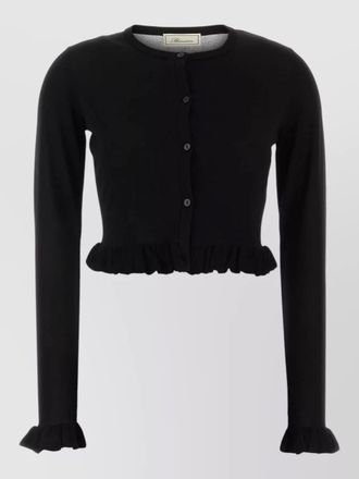 Blumarine viscose blend cardigan long sleeves cropped ruffles