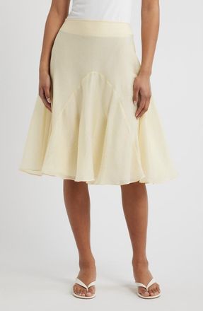 Topshop Godet Skirt in Yellow at Nordstrom, Size 14