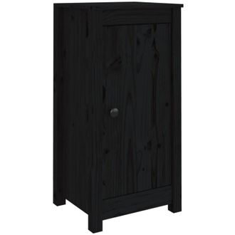 vidaXL Sideboards 2 pcs Black 39x35x80 cm Solid Wood Pine Vidaxl