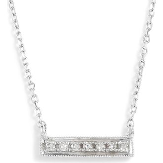 Dana Rebecca Designs Sylvie Rose Diamond Bar Pendant Necklace in White Gold at Nordstrom, Size 16 In
