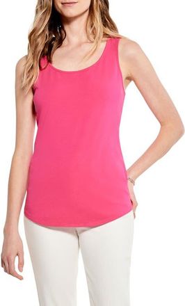 Nic+Zoe Perfect Shirttail Stretch Cotton Tank in Shocking Pink at Nordstrom, Size Xx-Large