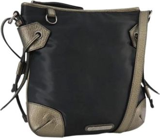Burberry Pre-owned Cross Body Bags, female, Black, Size: ONE SIZE Pre-owned Nylon Shoulder Bag