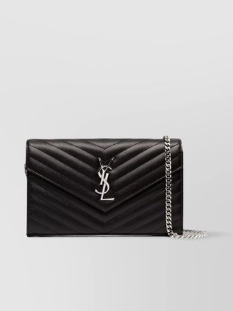 Saint Laurent cassandre leather chain wallet shoulder bag