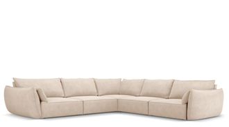 BLOOMINGLOFT Grosses 7-Sitzer Design Ecksofa Vanda - Chenille-Bezug