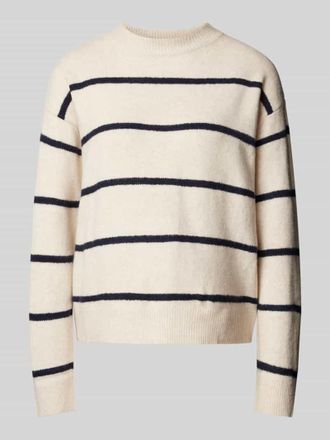 Mango Strickpullover mit Woll-Anteil und Stehkragen Modell MARINA in Beige, Gr&ouml;&szlig;e XL