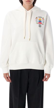 Casablanca Womens Casa Way Hoodie - Ivory Cotton - Size Medium