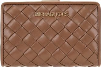 Michael Kors Geweven Leren Portemonnee - Dames - Portefeuilles - Bruin - ONE Size - Leer - Accessoires