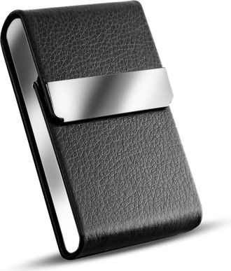 Generic Credit Card Cards Case with Metal Magnetic Clasp Business Card for Men and Women (Black-6 x 1 x 9 Cm)