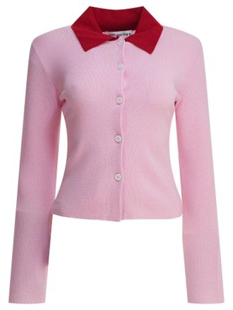 Self Portrait Wool Cardigan Knitwear Pink
