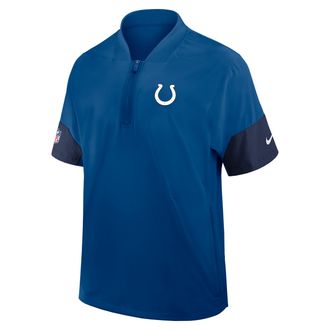 Nike Indianapolis Colts Sideline Coach Nike Mens NFL 1/2-Zip Short-Sleeve Jacket in Blue | 03BO0DGI98-2J5