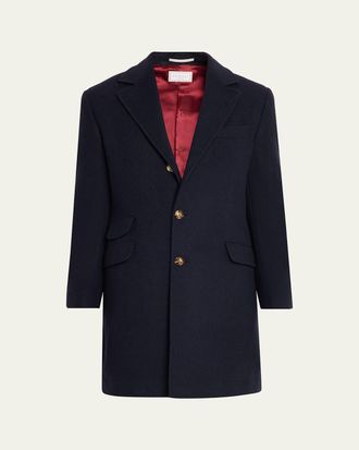 Brunello Cucinelli Mens Cashmere Single-Breasted Topcoat