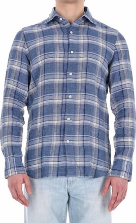 Finamore Tokyo Line Madras Pure Linen Tailored Shirt