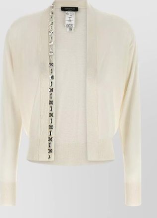 Fabiana Filippi crystal knit cardigan long sleeves trim