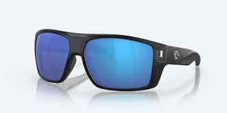 Costa Unisex Diego Polarized Sunglasses In Matte Black Blue Mirror