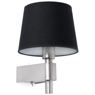 Faro Barcelona Faro Room - L&aacute;mpara De Pared Interior 1 Luz Negro, N&iacute;quel Satinado, E27