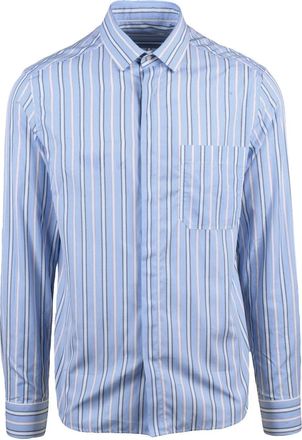 Deuxieme Shirt Sky Blue/Red Cotton Shirt