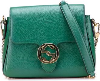 Gucci Pre-owned Womens Interlocking Crossbody Bag - Dark Green Leather - One Size