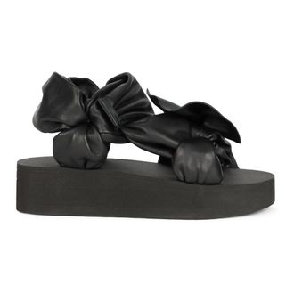 Red Valentino Flat Sandals, female, Black, Size: 6 US Braided Platform Sandal