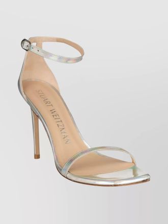 Stuart Weitzman iridescent open toe square sandals