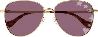 Gucci GG1419S004 Gold-Tone Aviator Eyeglasses - Gold