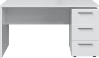 Usinestreet Mesa de despacho con 3 cajones blanco artik