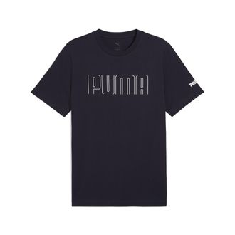 Puma T-Shirt PUMA SPORT GRAPHIC TEE, Herren, Gr. L, blau (new navy), Jersey, Obermaterial: 100% Baumwolle, unifarben, regular fit normal, Rundhals, Shirts 