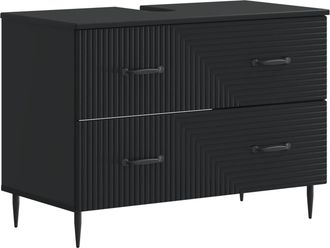 vidaXL Mueble De Lavabo Para Ba&ntilde;o Haarlem Negro 82 X 41 X 58,5 Cm Vidaxl