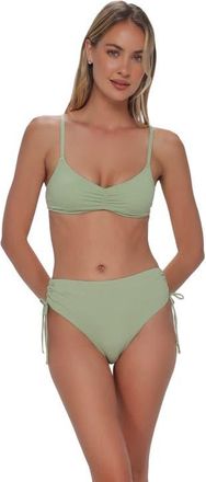 Swim Systems Malia High Waist Bikini Swim Bottoms in Aloe Lurex at Nordstrom, Size X-Small