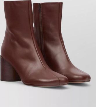 Maison Margiela leather ankle boots block heel design