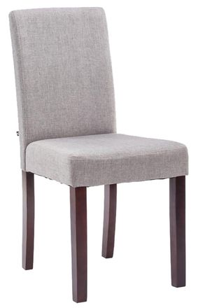 Clp Silla con patas de madera y asiento en Tela Gris claro
