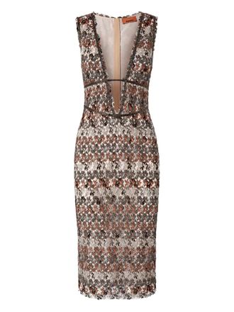 Missoni Jurk met V-hals - Beige