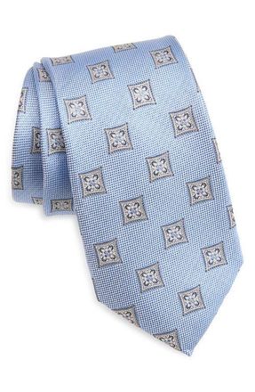 Nordstrom Check Jacquard Silk Tie in Lt Blue at Nordstrom
