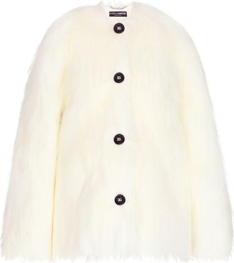 Dolce & Gabbana faux fur jacket - women - Modacrylic/Polyester/Polyester/Spandex/Elastane - 38 - White