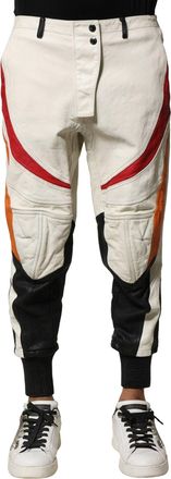 Dolce & Gabbana Multicolor Lambskin Tapered Men Mens Pants (Pre-Owned)