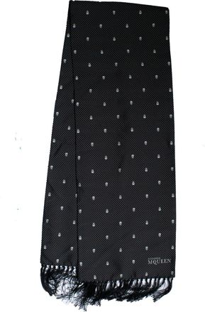 Alexander McQueen Alexander McQueen Pre-owned Mens dotted skull tuxedo scarf - Black Silk - One Size