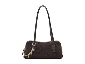 Madewell Suede Mini E/W Satchel Shoulder Charm Shoulder Womens Handbags Dark Carob