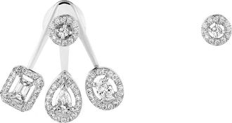 Messika My Twin Mono Mismatched Diamond Earrings in White Gold/Diamond at Nordstrom